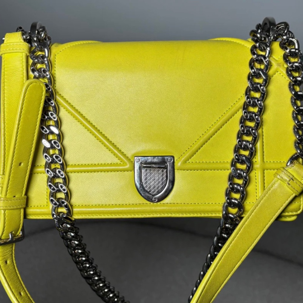 Authentic Pre-Owned Dior Yellow Calfskin Small Diorama Bag